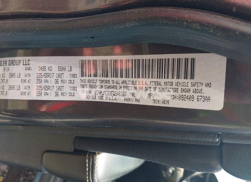 Photo 9 of 2015 Jeep Cherokee LATITUDE (VIN 1C4PJMCS9FW546107)