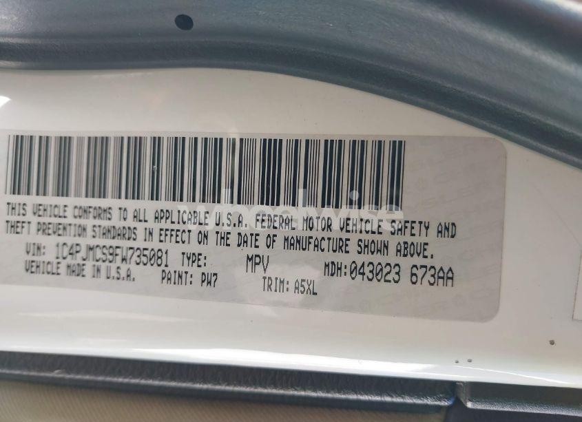 Photo 9 of 2015 Jeep Cherokee LATITUDE (VIN 1C4PJMCS9FW735081)