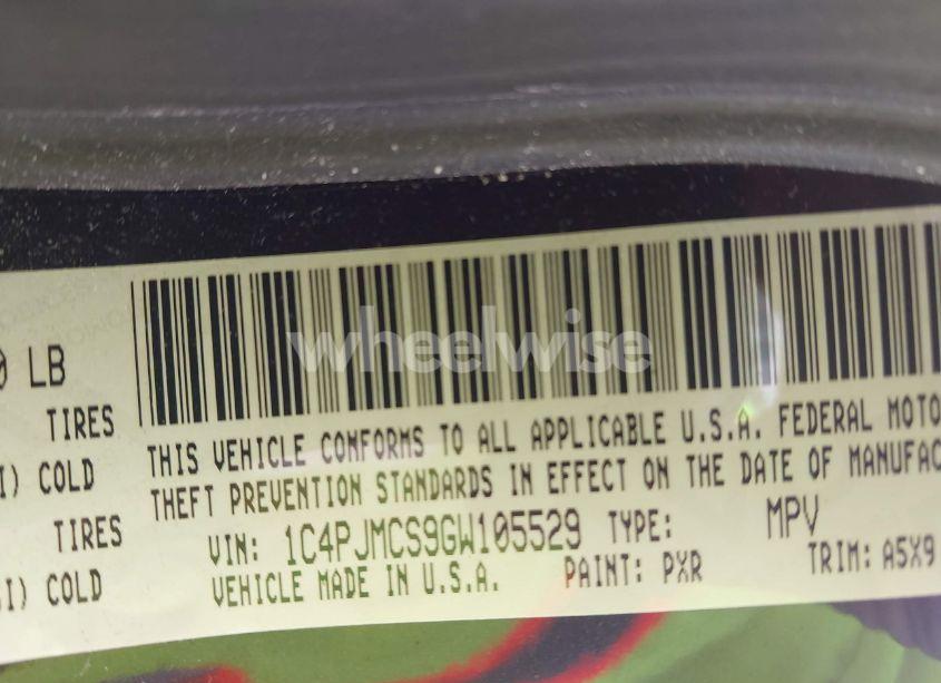 Photo 9 of 2016 Jeep Cherokee LATITUDE (VIN 1C4PJMCS9GW105529)