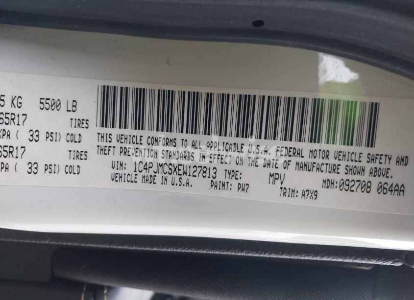 Photo 9 of 2014 Jeep Cherokee LATITUDE (VIN 1C4PJMCSXEW127813)