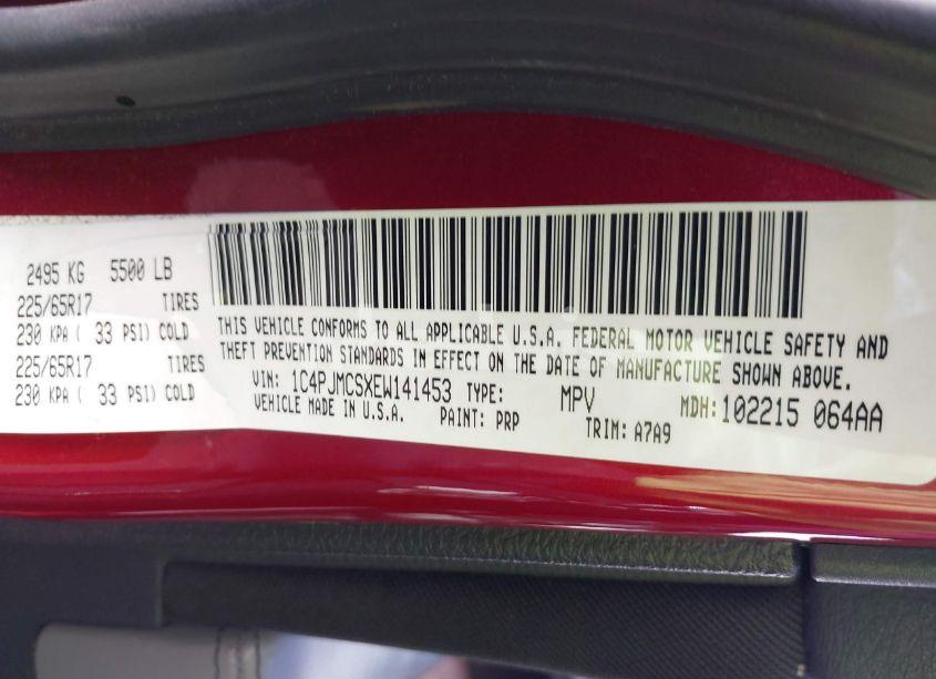 Photo 9 of 2014 Jeep Cherokee LATITUDE (VIN 1C4PJMCSXEW141453)