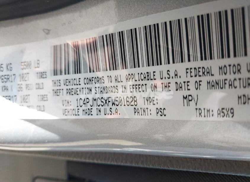 Photo 9 of 2015 Jeep Cherokee LATITUDE (VIN 1C4PJMCSXFW501628)