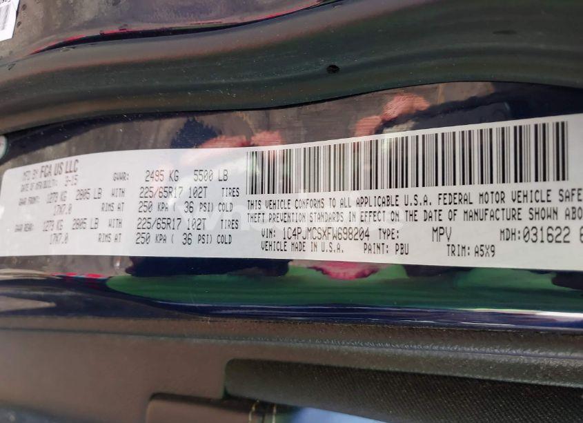 Photo 9 of 2015 Jeep Cherokee LATITUDE (VIN 1C4PJMCSXFW698204)