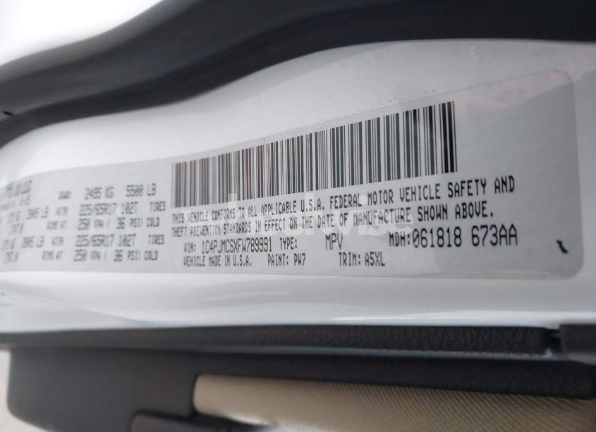 Photo 9 of 2015 Jeep Cherokee LATITUDE (VIN 1C4PJMCSXFW789991)