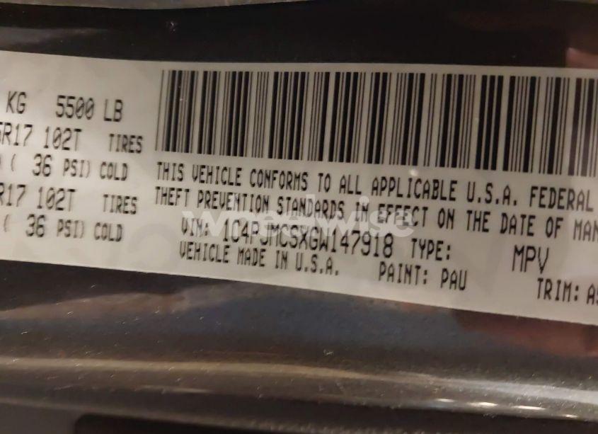 Photo 9 of 2016 Jeep Cherokee LATITUDE (VIN 1C4PJMCSXGW147918)