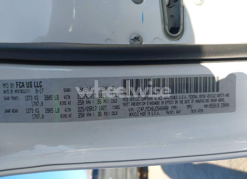 Photo 9 of 2018 Jeep Cherokee LATITUDE 4X4 (VIN 1C4PJMCX8JD548480)