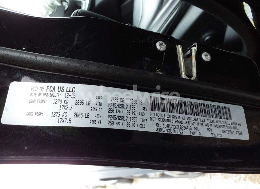 Photo 9 of 2020 Jeep Cherokee NORTH EDITION 4X4 (VIN 1C4PJMCX9LD584410)