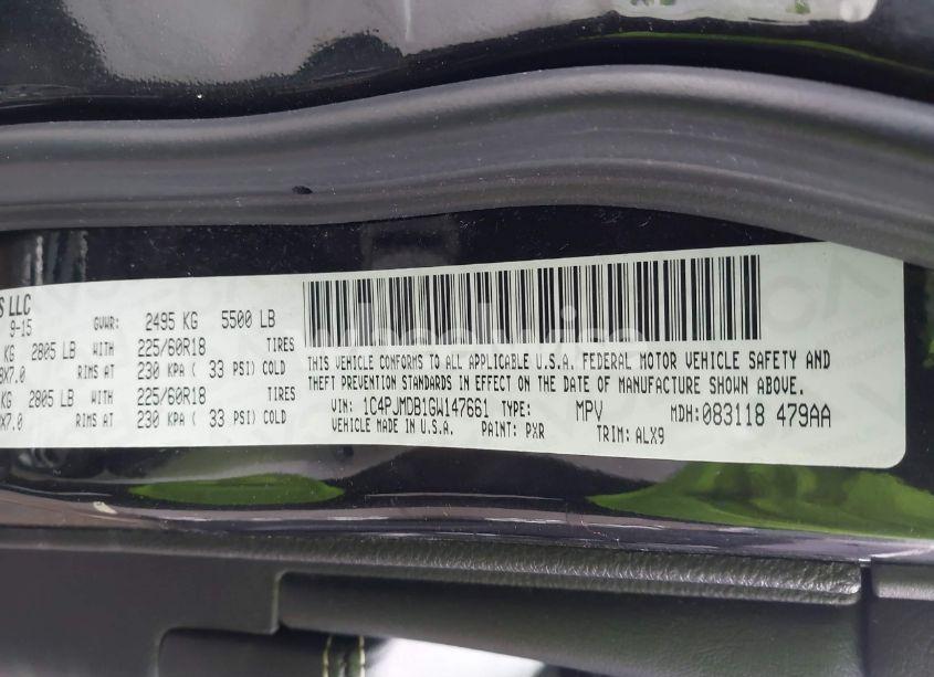 Photo 9 of 2016 Jeep Cherokee LIMITED (VIN 1C4PJMDB1GW147661)