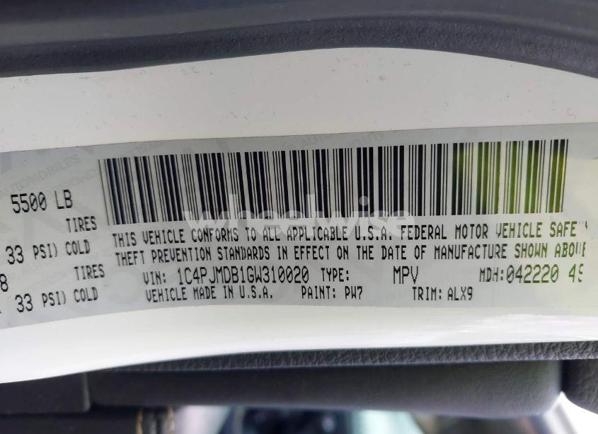 Photo 9 of 2016 Jeep Cherokee HIGH ALTITUDE (VIN 1C4PJMDB1GW310020)