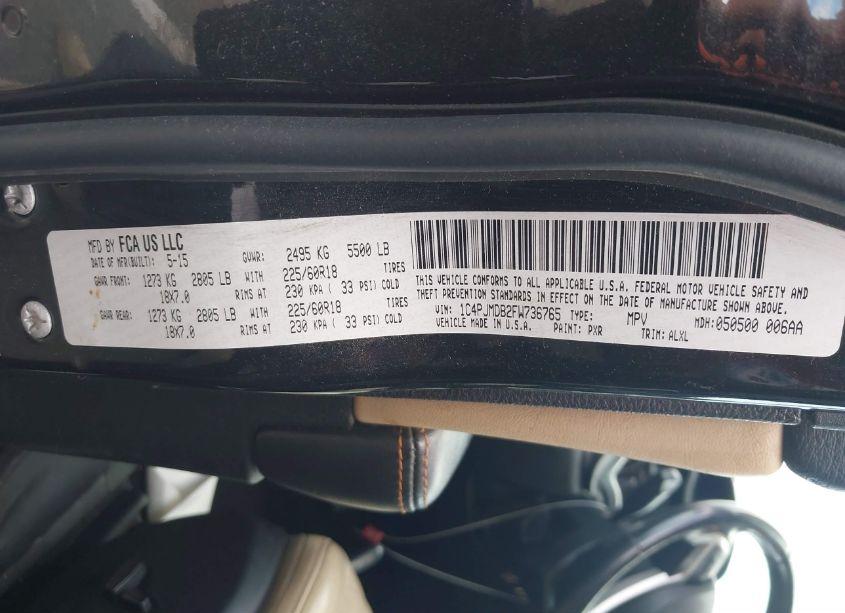 Photo 9 of 2015 Jeep Cherokee LIMITED (VIN 1C4PJMDB2FW736765)