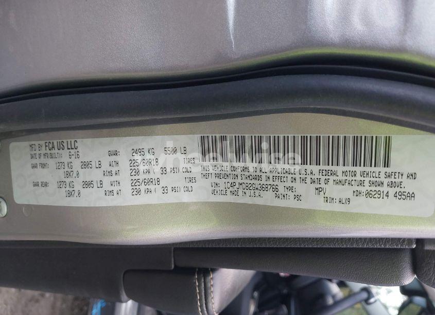 Photo 9 of 2016 Jeep Cherokee HIGH ALTITUDE (VIN 1C4PJMDB2GW368766)