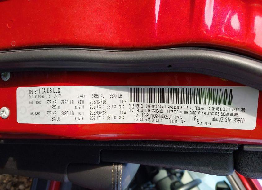 Photo 9 of 2017 Jeep Cherokee LIMITED (VIN 1C4PJMDB2HW632697)