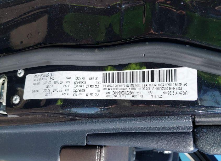 Photo 9 of 2016 Jeep Cherokee LIMITED (VIN 1C4PJMDB3GW132949)