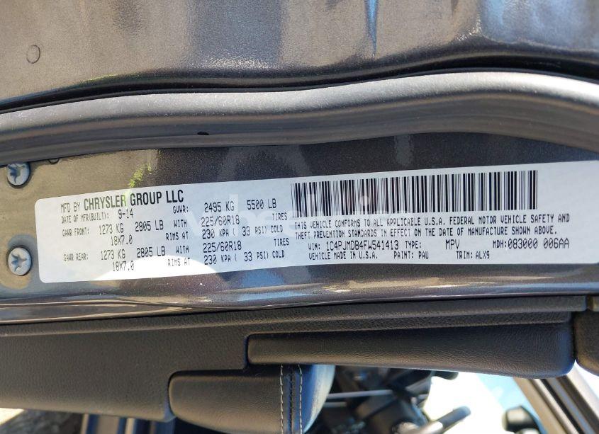 Photo 9 of 2015 Jeep Cherokee LIMITED (VIN 1C4PJMDB4FW541413)