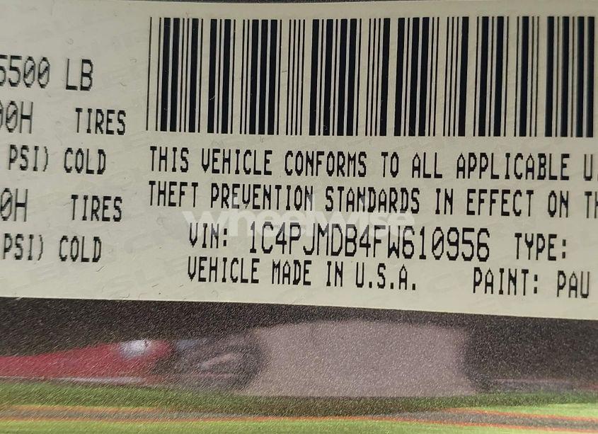 Photo 9 of 2015 Jeep Cherokee LIMITED (VIN 1C4PJMDB4FW610956)