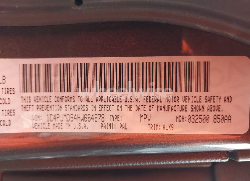 Photo 9 of 2017 Jeep Cherokee HIGH ALTITUDE 4X4 (VIN 1C4PJMDB4HW664678)