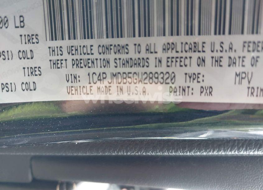 Photo 9 of 2016 Jeep Cherokee LIMITED (VIN 1C4PJMDB5GW289320)