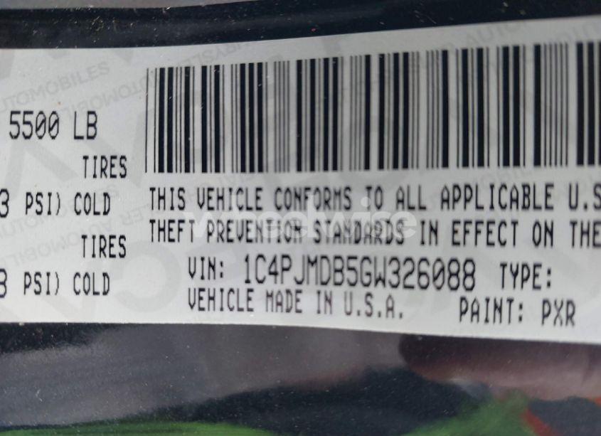 Photo 9 of 2016 Jeep Cherokee LIMITED (VIN 1C4PJMDB5GW326088)