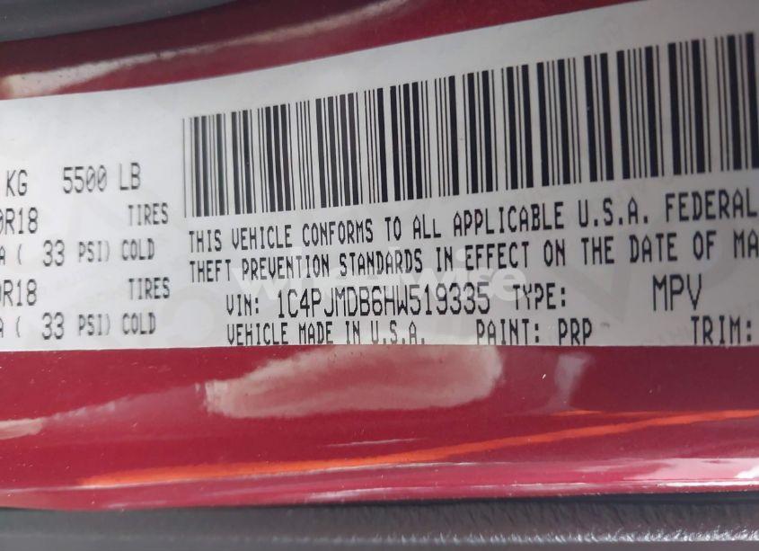 Photo 9 of 2017 Jeep Cherokee LIMITED 4X4 (VIN 1C4PJMDB6HW519335)