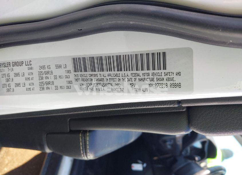 Photo 9 of 2015 Jeep Cherokee LIMITED (VIN 1C4PJMDB7FW500774)