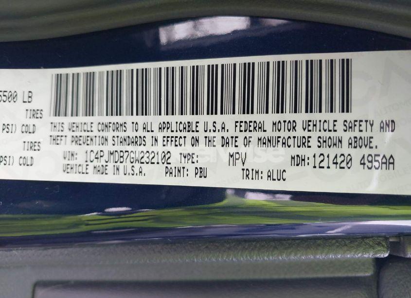 Photo 9 of 2016 Jeep Cherokee LIMITED (VIN 1C4PJMDB7GW232102)