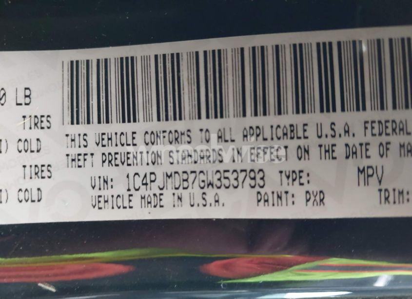 Photo 9 of 2016 Jeep Cherokee LIMITED (VIN 1C4PJMDB7GW353793)