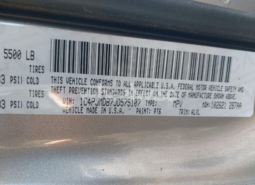 Photo 9 of 2018 Jeep Cherokee LIMITED 4X4 (VIN 1C4PJMDB7JD575107)