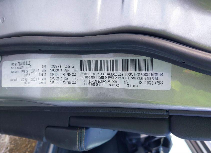 Photo 9 of 2016 Jeep Cherokee LIMITED (VIN 1C4PJMDB8GW202459)