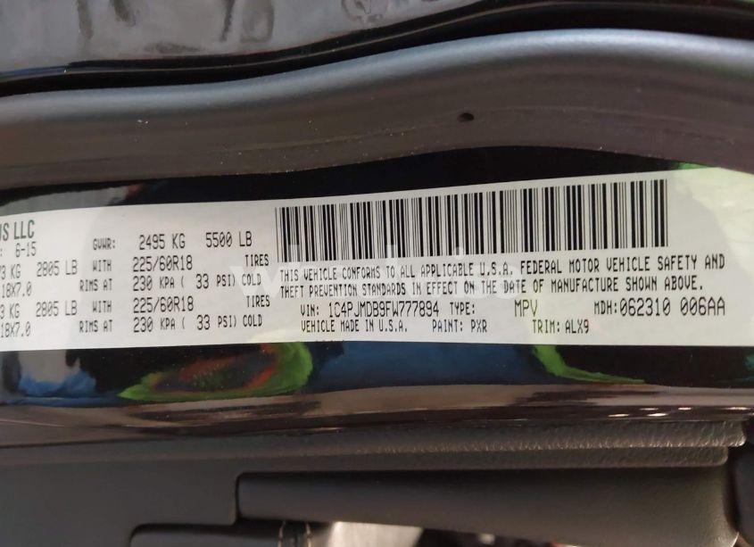 Photo 9 of 2015 Jeep Cherokee LIMITED (VIN 1C4PJMDB9FW777894)