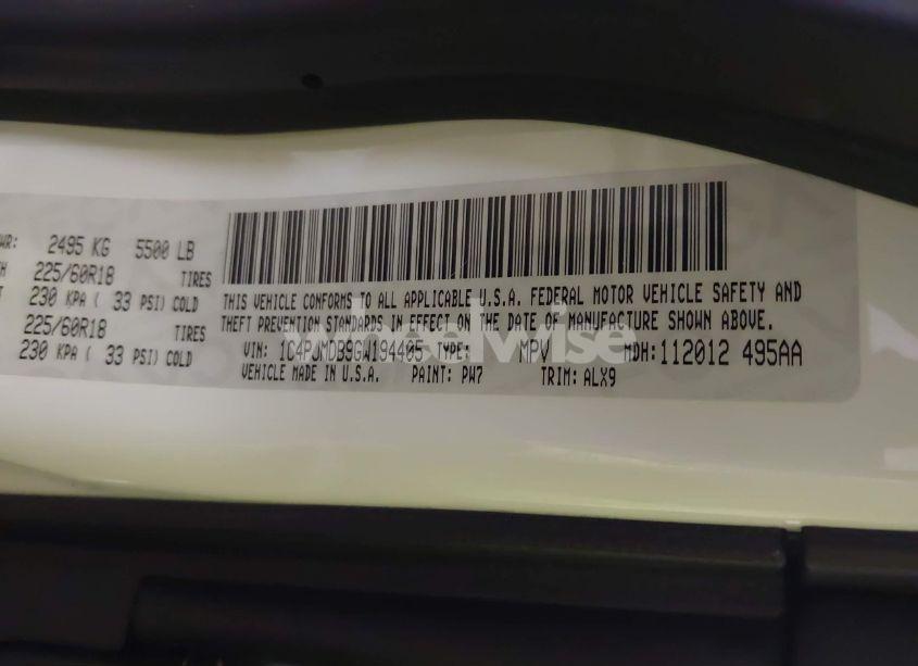 Photo 9 of 2016 Jeep Cherokee LIMITED (VIN 1C4PJMDB9GW194405)