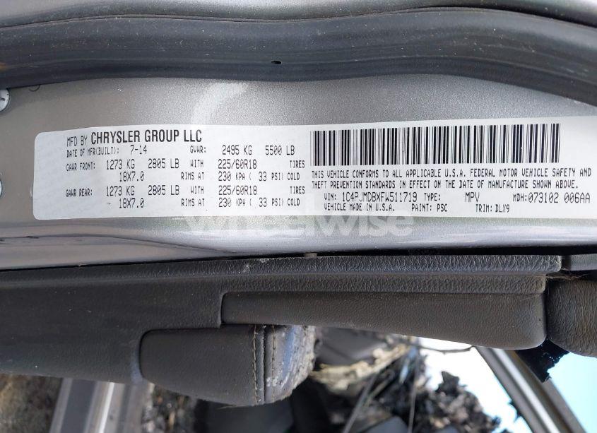 Photo 9 of 2015 Jeep Cherokee LIMITED (VIN 1C4PJMDBXFW511719)