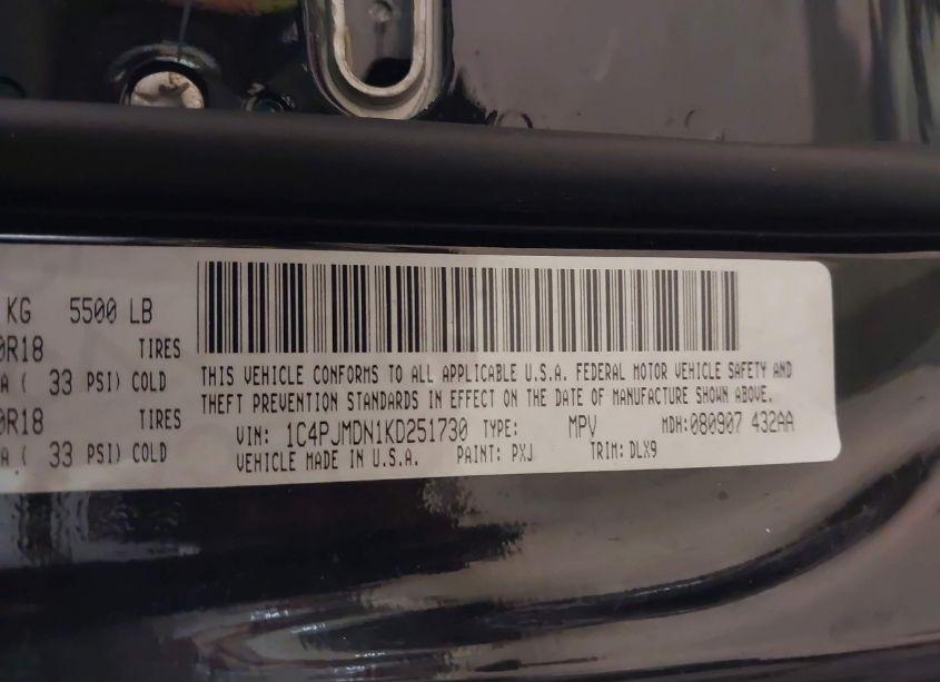 Photo 9 of 2019 Jeep Cherokee LIMITED 4X4 (VIN 1C4PJMDN1KD251730)