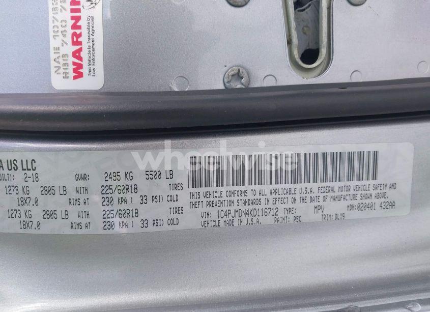 Photo 9 of 2019 Jeep Cherokee LIMITED 4X4 (VIN 1C4PJMDN4KD116712)