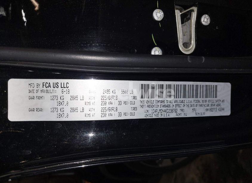 Photo 9 of 2019 Jeep Cherokee LIMITED 4X4 (VIN 1C4PJMDN4KD238762)