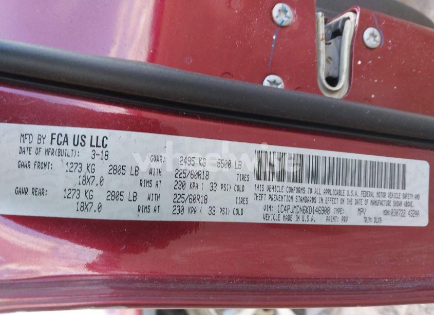 Photo 9 of 2019 Jeep Cherokee LIMITED 4X4 (VIN 1C4PJMDN6KD146908)