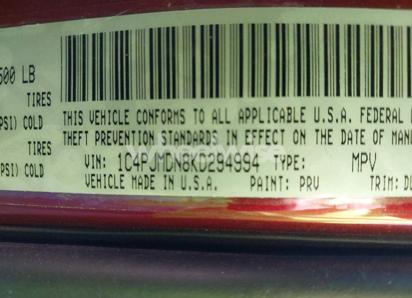 Photo 9 of 2019 Jeep Cherokee LIMITED 4X4 (VIN 1C4PJMDN8KD294994)