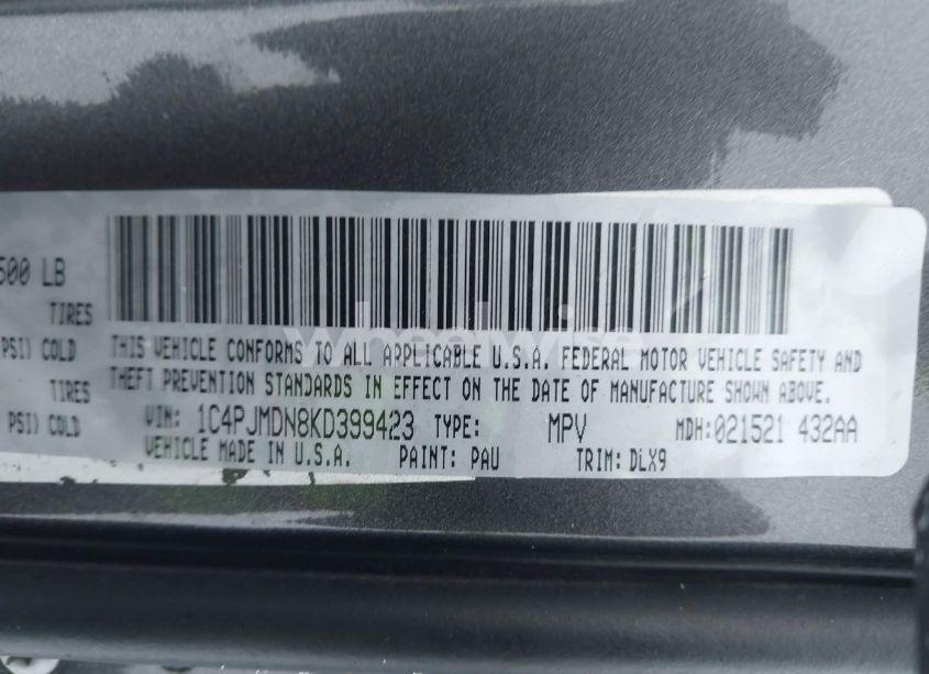 Photo 9 of 2019 Jeep Cherokee LIMITED 4X4 (VIN 1C4PJMDN8KD399423)