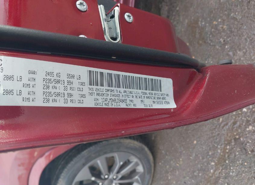 Photo 9 of 2020 Jeep Cherokee HIGH ALTITUDE 4X4 (VIN 1C4PJMDN9LD548455)