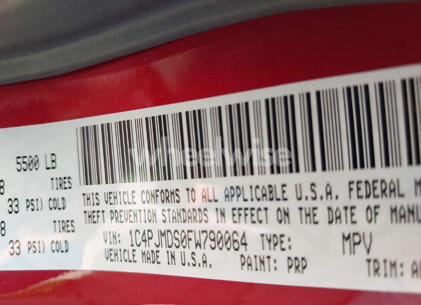 Photo 9 of 2015 Jeep Cherokee LIMITED (VIN 1C4PJMDS0FW790064)