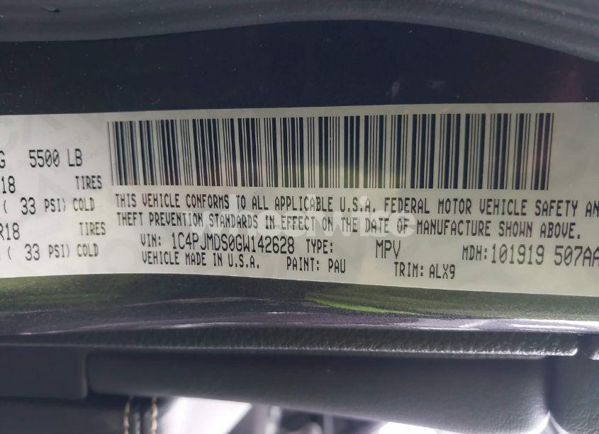 Photo 9 of 2016 Jeep Cherokee LIMITED (VIN 1C4PJMDS0GW142628)