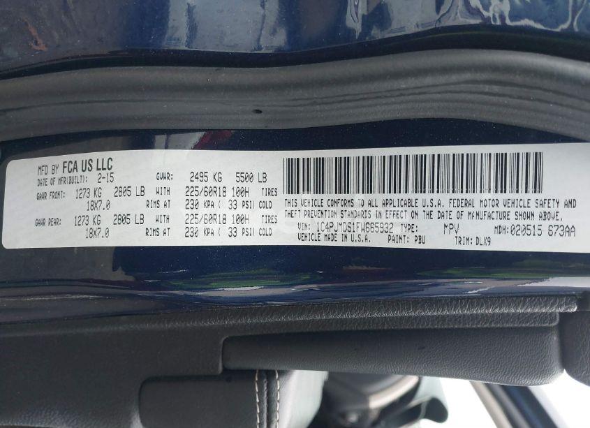 Photo 9 of 2015 Jeep Cherokee LIMITED (VIN 1C4PJMDS1FW665932)