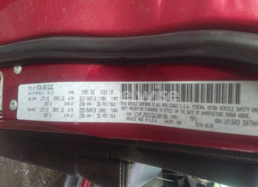 Photo 9 of 2016 Jeep Cherokee LIMITED (VIN 1C4PJMDS1GW180160)