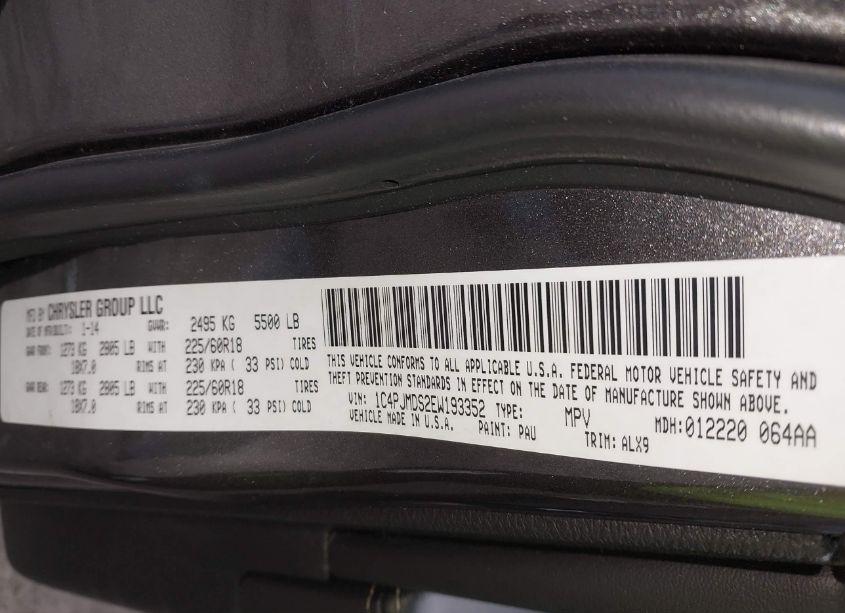 Photo 9 of 2014 Jeep Cherokee LIMITED (VIN 1C4PJMDS2EW193352)