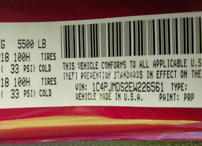 Photo 9 of 2014 Jeep Cherokee LIMITED (VIN 1C4PJMDS2EW226561)