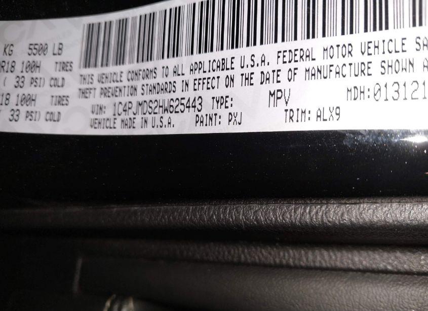 Photo 9 of 2017 Jeep Cherokee HIGH ALTITUDE 4X4 (VIN 1C4PJMDS2HW625443)