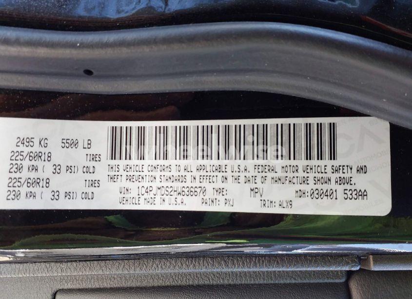 Photo 9 of 2017 Jeep Cherokee LIMITED 4X4 (VIN 1C4PJMDS2HW636670)