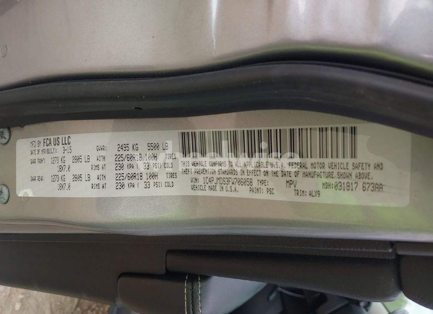 Photo 9 of 2015 Jeep Cherokee LIMITED (VIN 1C4PJMDS3FW706058)