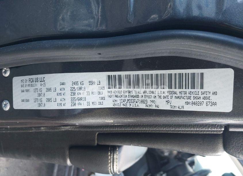 Photo 9 of 2015 Jeep Cherokee LIMITED (VIN 1C4PJMDS3FW710823)