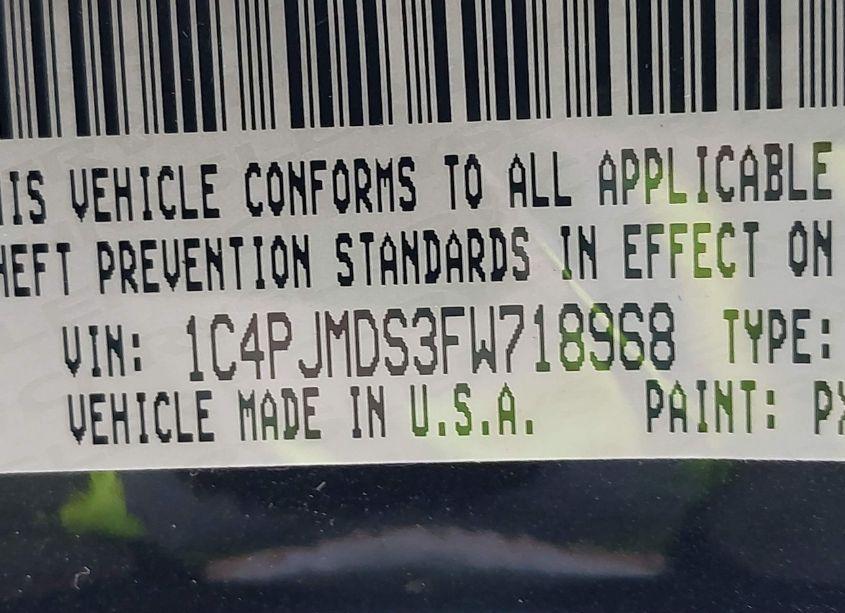 Photo 9 of 2015 Jeep Cherokee LIMITED (VIN 1C4PJMDS3FW718968)