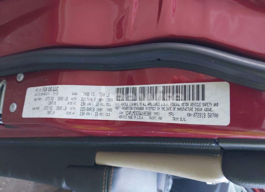 Photo 9 of 2016 Jeep Cherokee LIMITED (VIN 1C4PJMDS3GW105380)